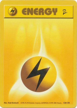 Lightning Energy 128/130 Pokemon Card (Base Set 2)