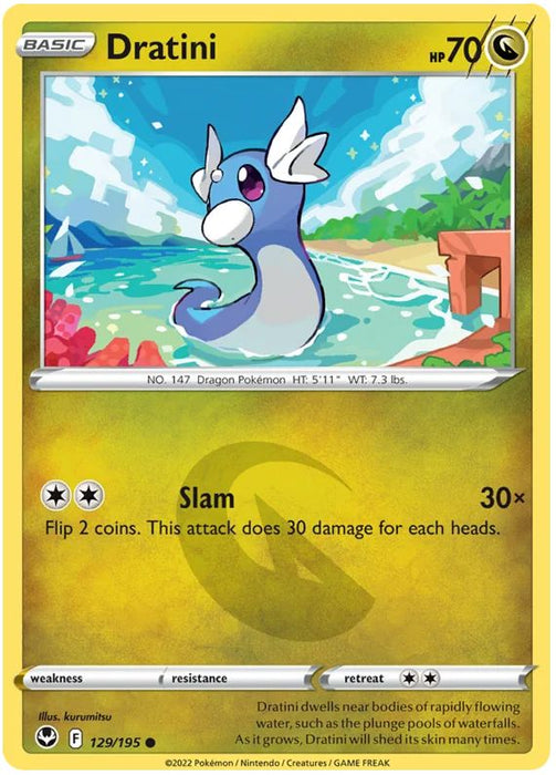 Dratini 129/195 Common Pokemon Card (SWSH Silver Tempest)