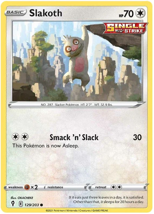 Slakoth 129/203 Common Pokemon Card (SWSH Evolving Skies)