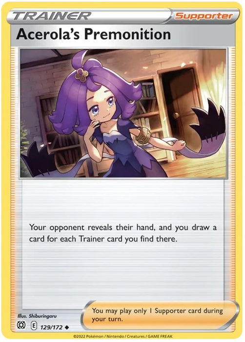 Acerola's Premonition 129/172 Uncommon Pokemon Card (SWSH Brilliant Stars)