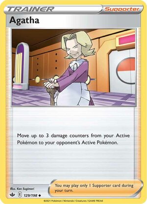 Agatha 129/198 Uncommon Pokemon Card (SWSH Chilling Reign)