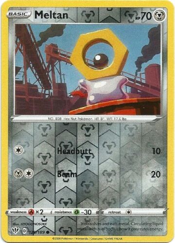 Meltan 129/189 Common Reverse Holo Pokemon Card (Darkness Ablaze) Titan Cards Ltd Meltan 129/189 Common Reverse Holo Pokemon Card (Darkness Ablaze) Titan Cards Ltd
