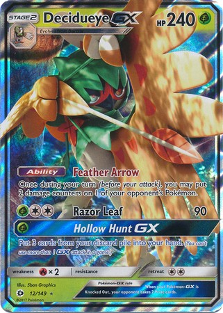 Decidueye GX 12/149 Ultra Rare Pokemon Card (Sun & Moon Base Set)