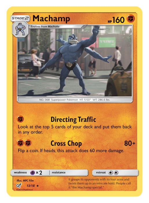 Machamp 13/18 Rare Pokemon Card (Detective Pikachu)