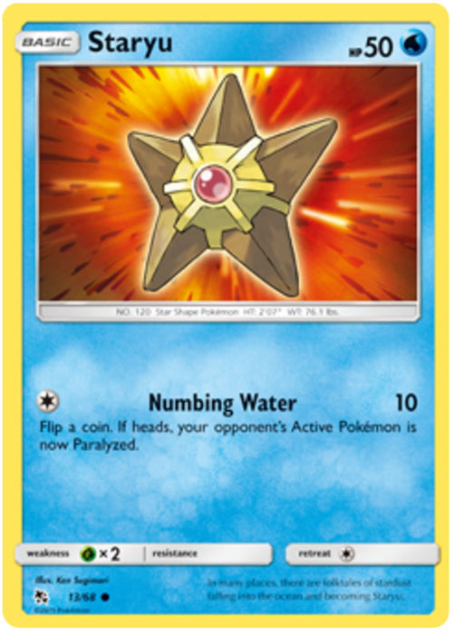 Staryu 13/68 Common Reverse Holo Pokemon Card (Hidden Fates)