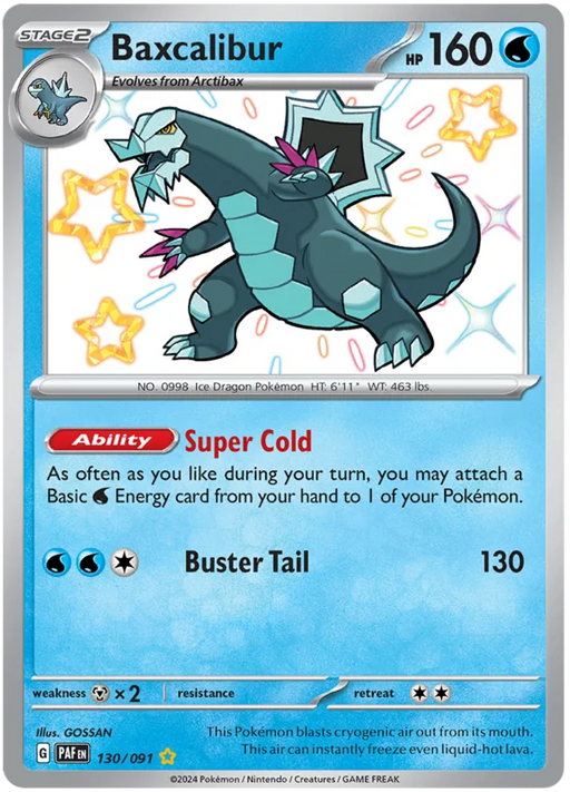 Baxcalibur 130/091 Shiny Rare Pokemon Card (SV 4.5 Paldean Fates)