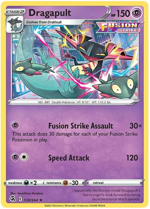 Dragapult 130/264 Rare Holo Reverse Holo Pokemon Card (SWSH Fusion Strike)