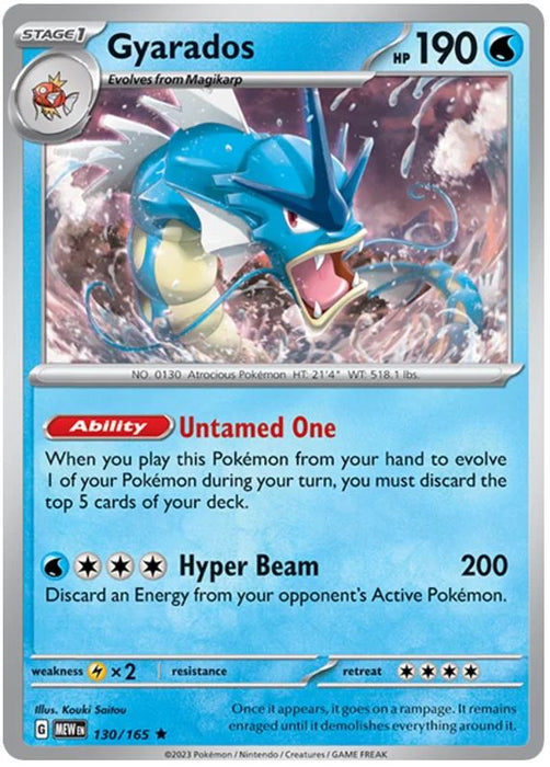 Gyarados 130/165 Rare Pokemon Card (Pokemon SV 151)