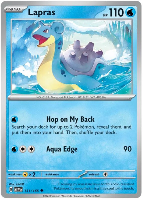 Lapras 131/165 Uncommon Pokemon Card (Pokemon SV 151)