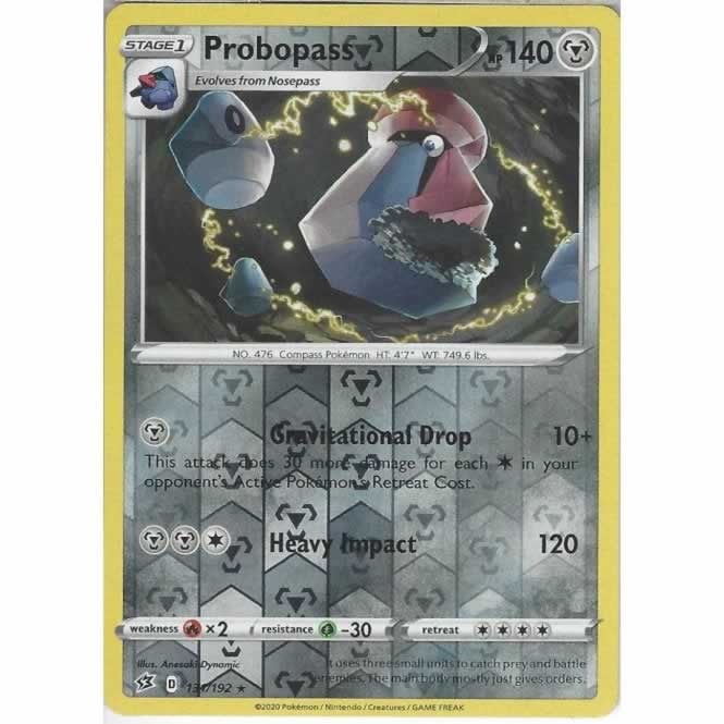 Probopass 131/192 Rare Reverse Holo Pokemon Card (SWSH Rebel Clash)