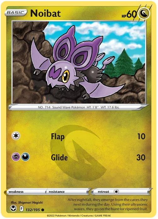 Noibat 132/195 Common Pokemon Card (SWSH Silver Tempest)