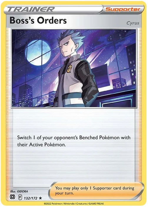 Boss's Orders 132/172 Rare Holo Pokemon Card (SWSH Brilliant Stars)