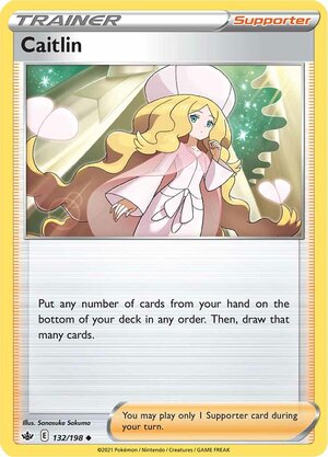 Caitlin 132/198 Uncommon Reverse Holo Pokemon Card (SWSH Chilling Reign)