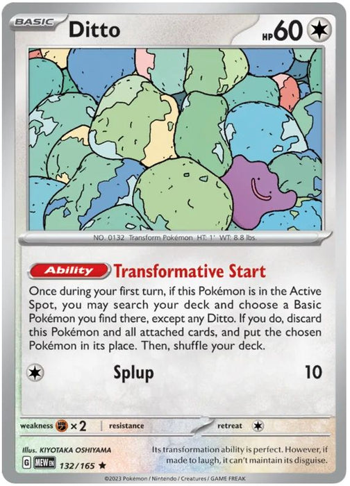 Ditto 132/165 Rare Pokemon Card (Pokemon SV 151)