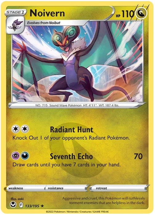 Noivern 133/195 Rare Pokemon Card (SWSH Silver Tempest)