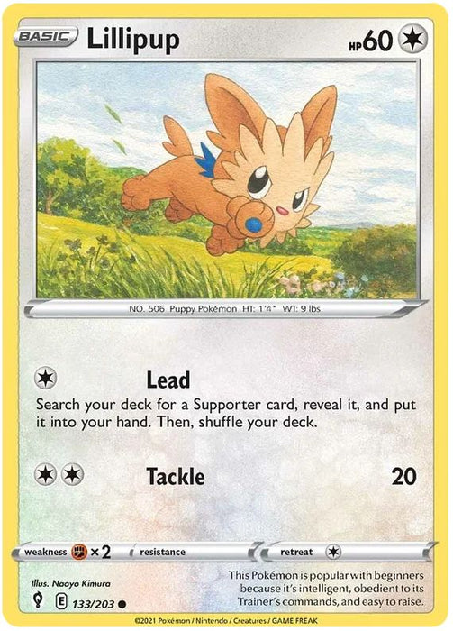 Lillipup 133/203 Common Pokemon Card (SWSH Evolving Skies)