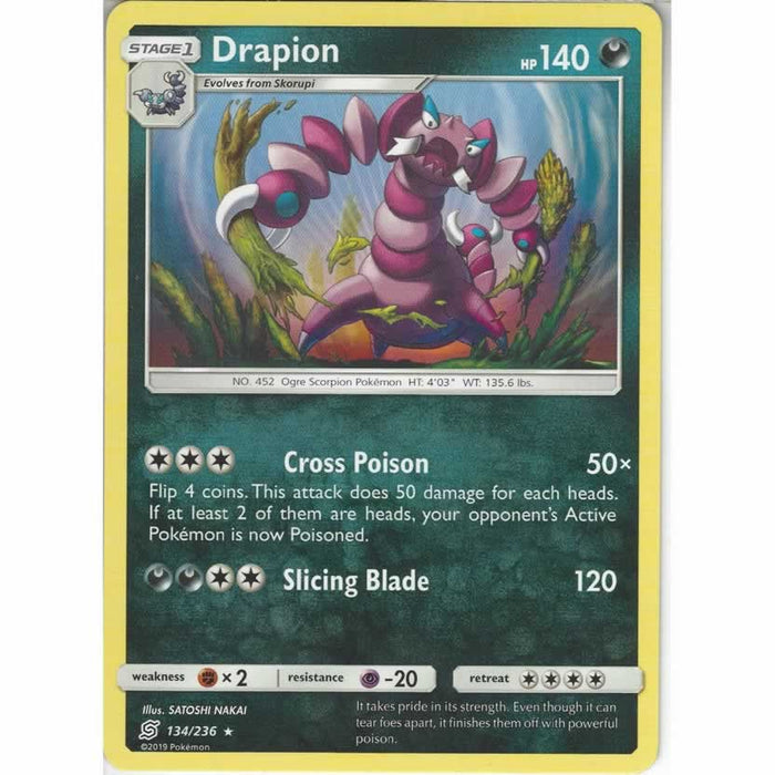 Drapion 134/236 Rare Pokemon Card (Unified Minds)