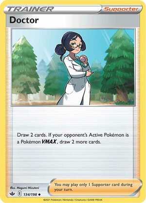 Doctor 134/198 Uncommon Reverse Holo Pokemon Card (SWSH Chilling Reign)