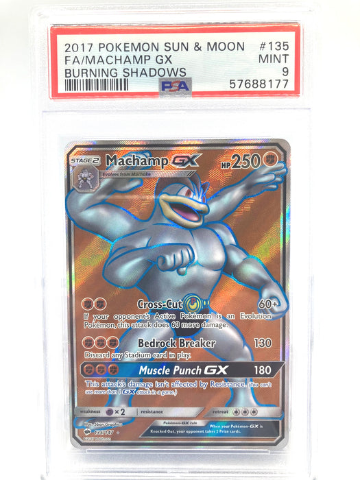 Machamp GX 135/147 PSA 9 Graded Pokemon Card (Sun & Moon Burning Shadows)