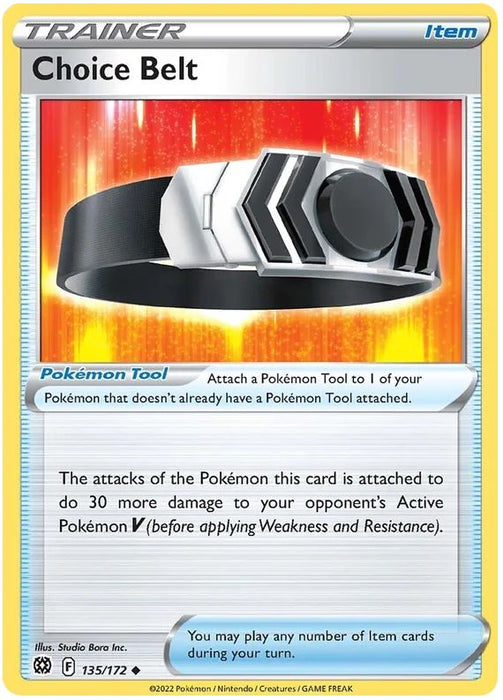 Choice Belt 135/172 Uncommon Reverse Holo Pokemon Card (SWSH Brilliant Stars)