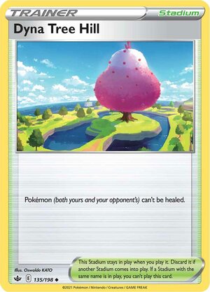 Dyna Tree Hill 135/198 Uncommon Reverse Holo Pokemon Card (SWSH Chilling Reign)