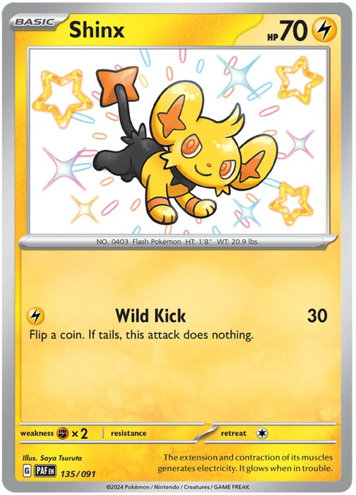 Shinx 135/091 Shiny Rare Pokemon Card (SV 4.5 Paldean Fates)