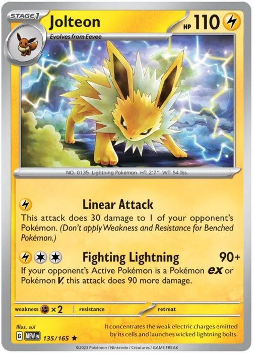 Jolteon 135/165 Rare Pokemon Card (Pokemon SV 151)