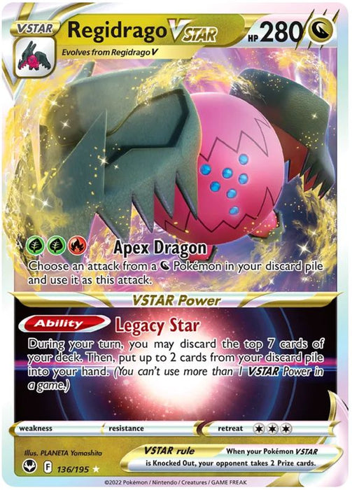 Regidrago VSTAR 136/195 Rare  VSTAR Pokemon Card (SWSH Silver Tempest)