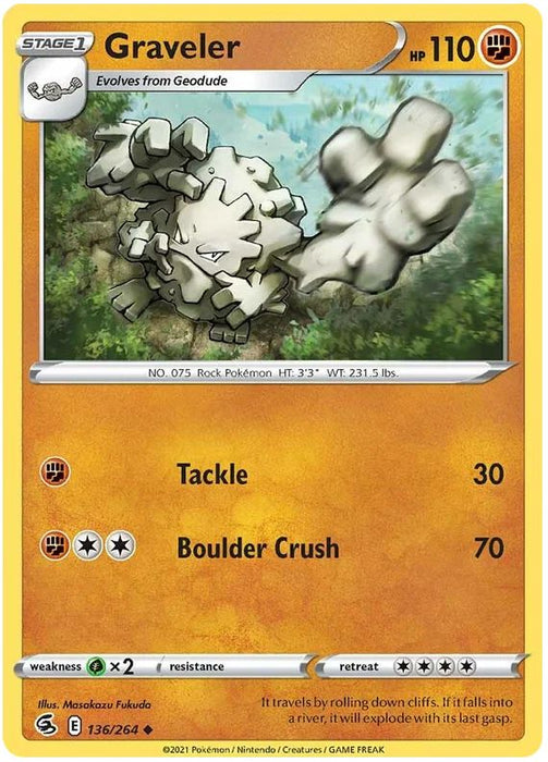 Graveler 136/264 Uncommon Pokemon Card (SWSH Fusion Strike)