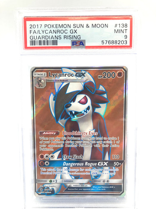 Lycanroc GX 138/145 PSA 9 Graded Pokemon Card (Sun & Moon Guardians Rising)