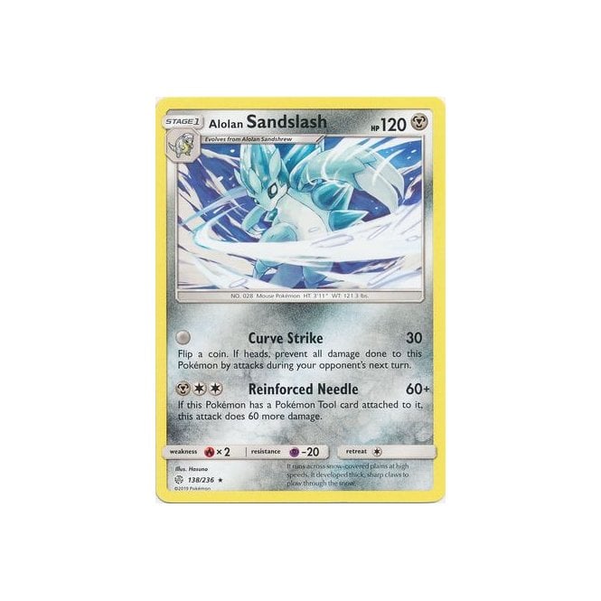 Alolan Sandslash 138/236 Rare Pokemon Card (Cosmic Eclipse)