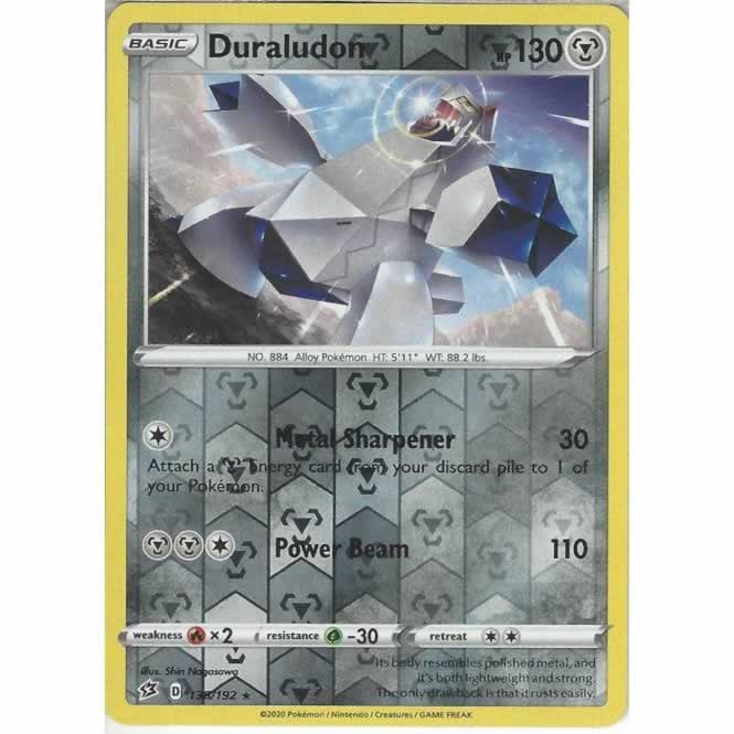 Duraludon 138/192 Rare Reverse Holo Pokemon Card (SWSH Rebel Clash)