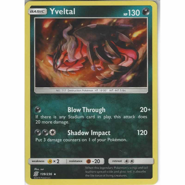 Yveltal 139/236 Rare Holo Pokemon Card (Unified Minds)