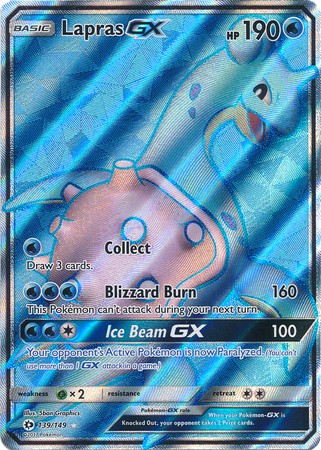 Lapras GX 139/149 Ultra Rare Pokemon Card (Sun & Moon Base Set)