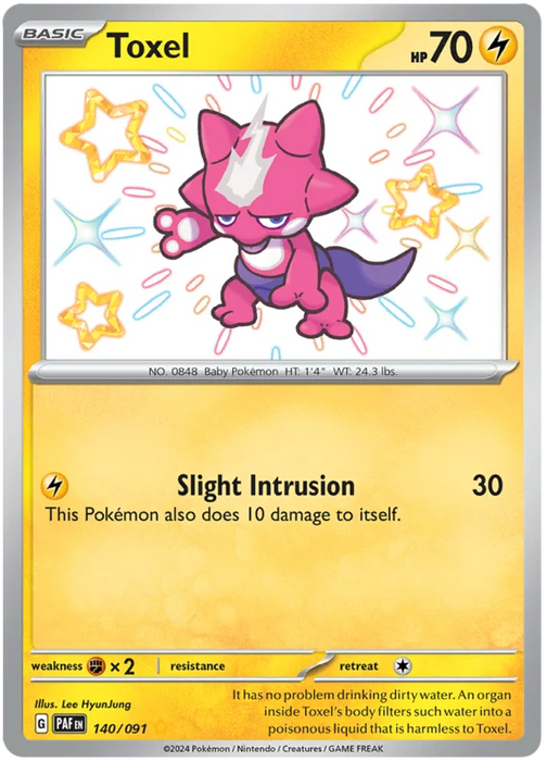 Toxel 140/091 Shiny Rare Pokemon Card (SV 4.5 Paldean Fates)