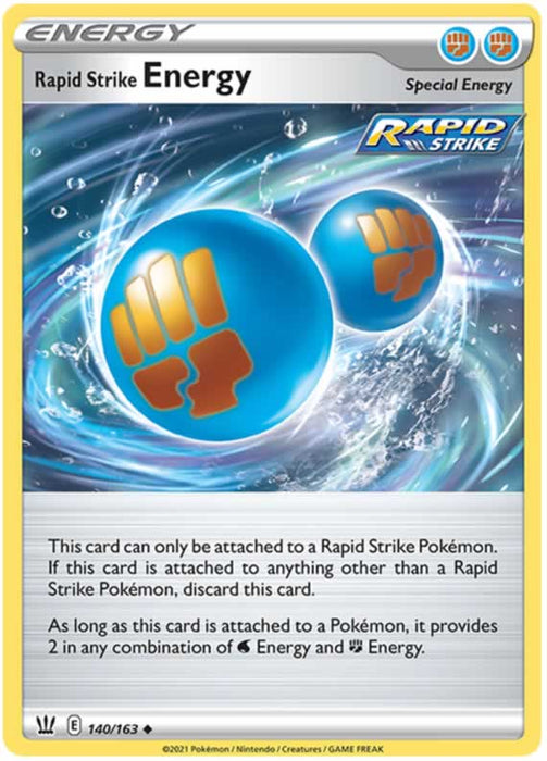 Rapid Strike Energy 140/163 Uncommon Reverse Holo Pokemon Card (Battle Styles)