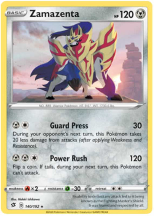 Zamazenta 140/192 Rare Pokemon Card (SWSH Rebel Clash)