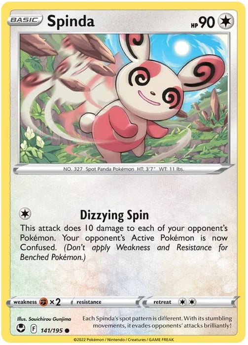 Spinda 141/195 Common Pokemon Card (SWSH Silver Tempest)