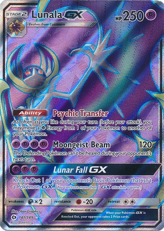 Lunala GX 141/149 Ultra Rare Pokemon Card (Sun & Moon Base Set)