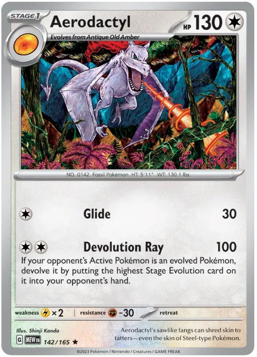 Aerodactyl 142/165 Rare Pokemon Card (Pokemon SV 151)