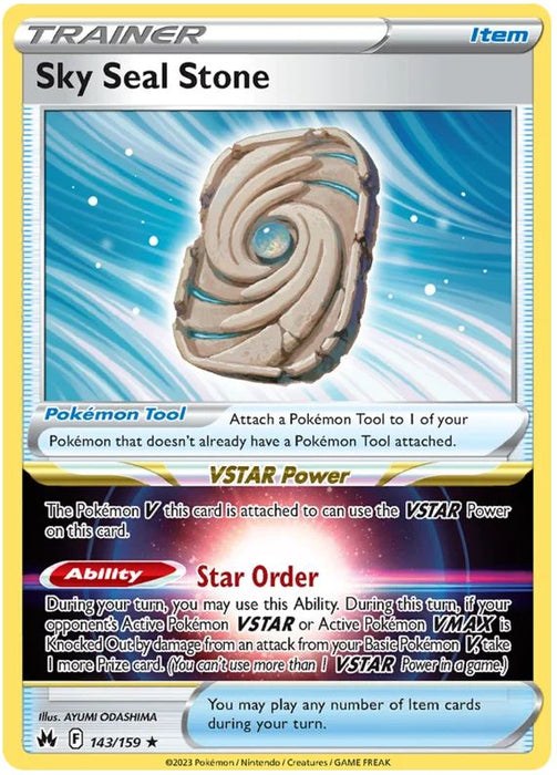 Sky Seal Stone 143/159 Rare Holo Pokemon Card (SWSH Crown Zenith)