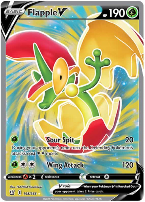 Flapple V 143/163 Ultra Rare Pokemon Card (Battle Styles)