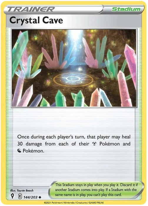 Crystal Cave 144/203 Uncommon Reverse Holo Pokemon Card (SWSH Evolving Skies)