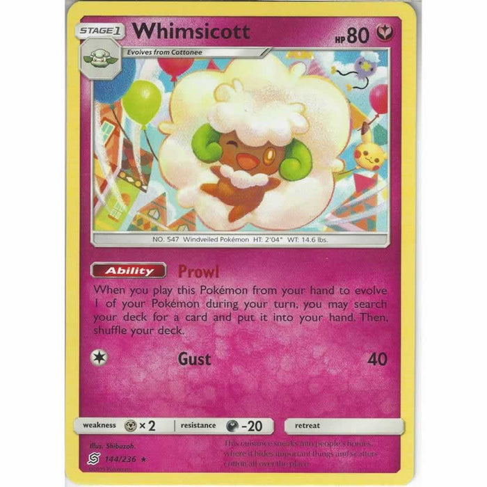 Whimsicott 144/236 Rare Pokemon Card (Unified Minds)