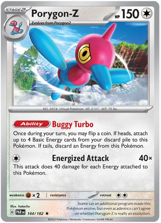 Porygon-Z 144/182 Rare Pokemon Card (SV04 Paradox Rift)