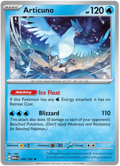 Articuno 144/165 Rare Pokemon Card (Pokemon SV 151)