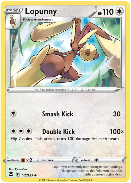 Lopunny 145/195 Uncommon Pokemon Card (SWSH Silver Tempest)