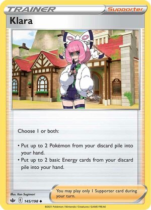 Klara 145/198 Uncommon Reverse Holo Pokemon Card (SWSH Chilling Reign)