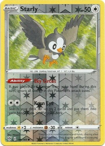 Starly 145/189 Common Reverse Holo Pokemon Card (Darkness Ablaze)