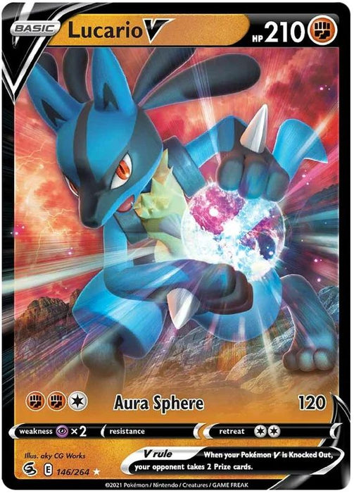 Lucario V 146/264 Ultra-Rare Rare Pokemon Card (SWSH Fusion Strike)